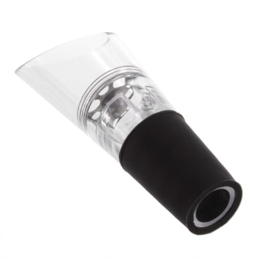 Bridge2shopping Wine Aerator Pourer, Premium Clear Glass and Black Design, Quick Decanter Spout - Image 2