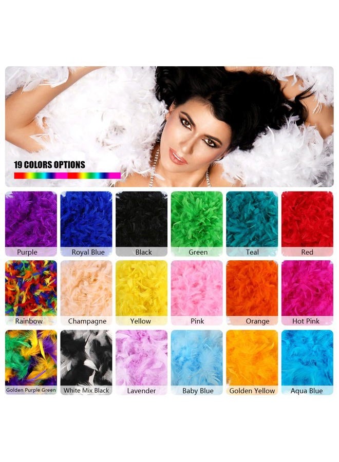 THARAHT Chandelle Feather Boa 19 Color-38g/55g100g 2Yard Dancing Wedding Party Halloween Costume Decoration Feathers boa, White, 2Yard-38g - Image 5