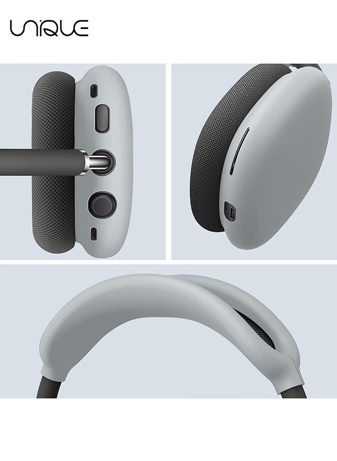 Unique - Silicone Case Cover for Case Cover for AirPods Max Headphones, Anti-Scratch Ear Cups and Headband Max, Accessories Skin Protector (Gray) - Image 1