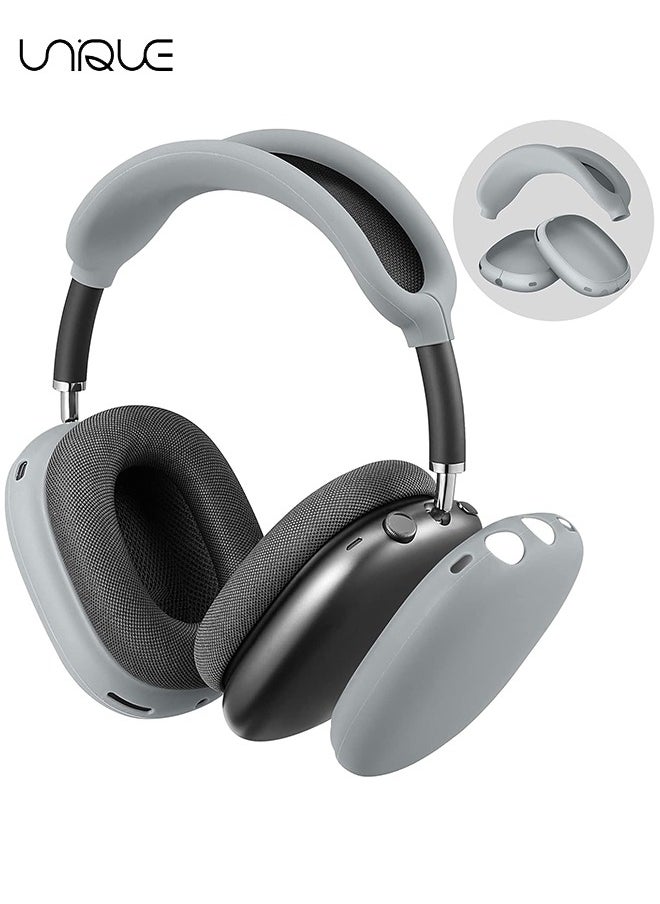 Unique - Silicone Case Cover for Case Cover for AirPods Max Headphones, Anti-Scratch Ear Cups and Headband Max, Accessories Skin Protector (Gray) - Image 1