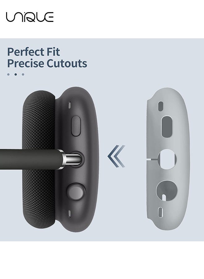 Unique - Silicone Case Cover for Case Cover for AirPods Max Headphones, Anti-Scratch Ear Cups and Headband Max, Accessories Skin Protector (Gray) - Image 1