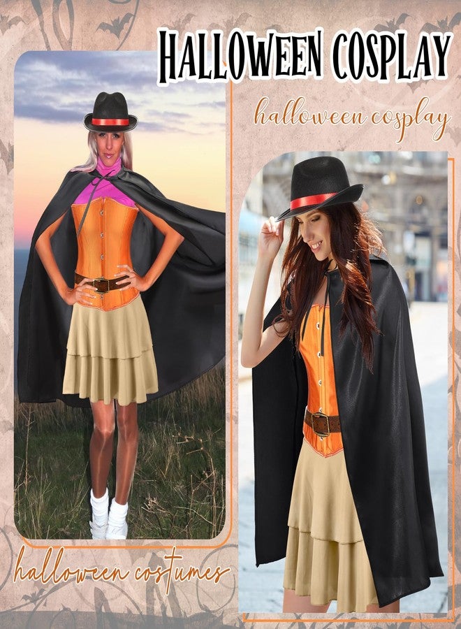 Funnysoft 5 Pcs Women Puss Costume Cloak Hat Cat in Boots Cosplay Accessories Set Cape Cap Belt Set Puss Cloak Halloween Costume(S) - Image 3