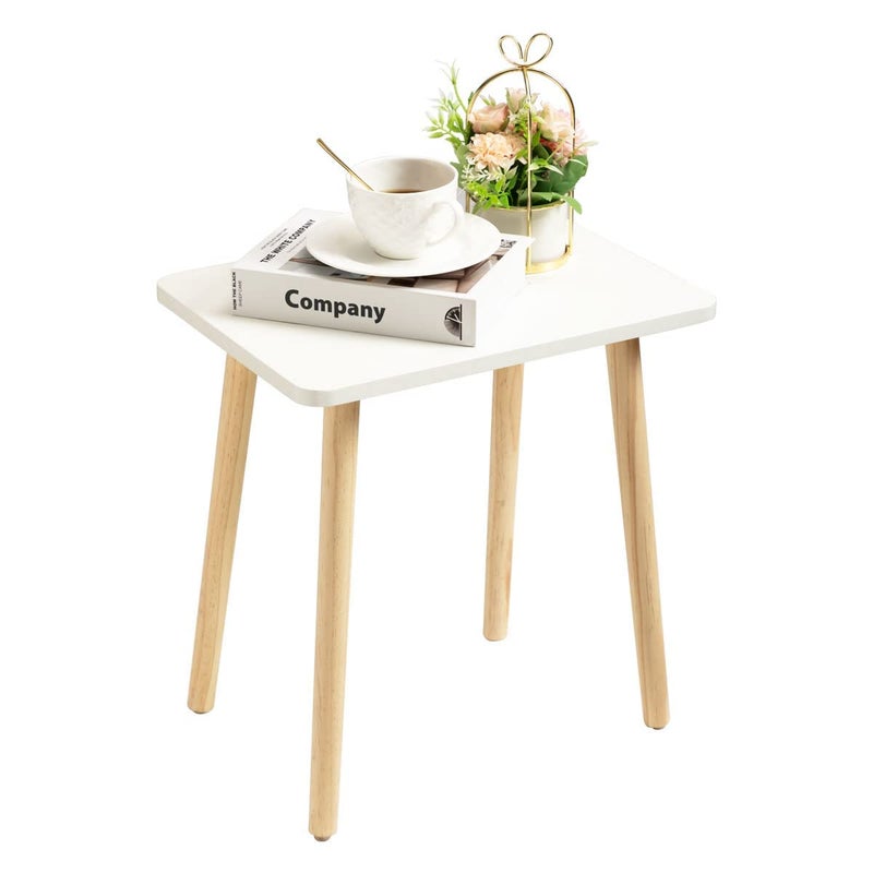 FORAOFUR Small Side Table, Modern Wood Mini Coffee Table, Easy Assembly Compact End Table for Living Room Bedroom Sofa, Minimalist White Accent Furniture for Small Spaces - Image 1