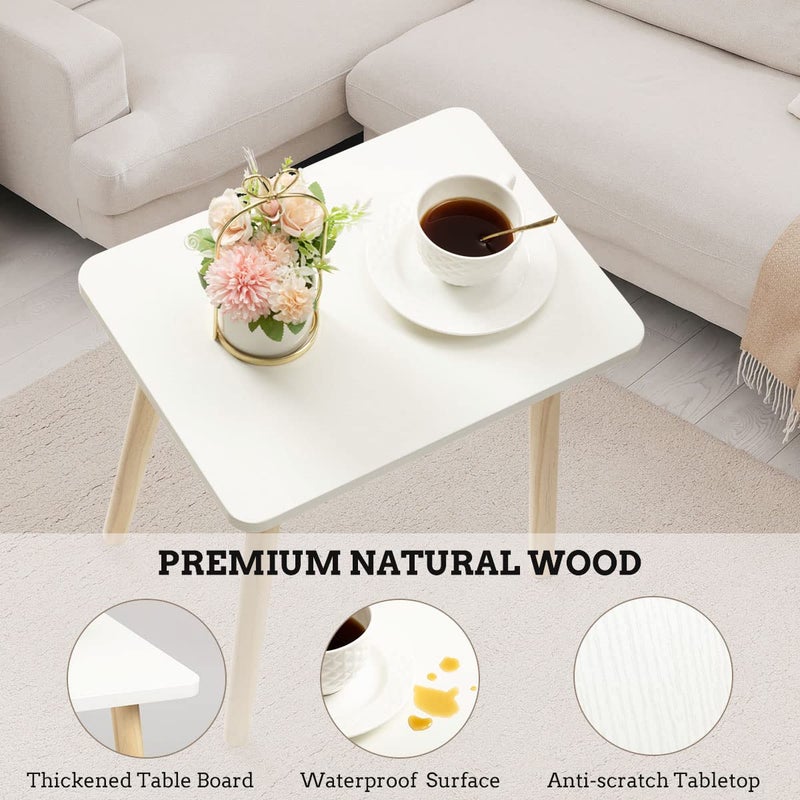 FORAOFUR Small Side Table, Modern Wood Mini Coffee Table, Easy Assembly Compact End Table for Living Room Bedroom Sofa, Minimalist White Accent Furniture for Small Spaces - Image 3