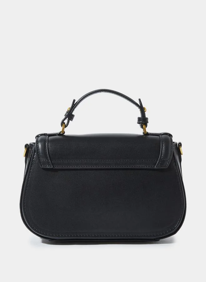 ستايلي Black Canvas Strap Crossbody Bag