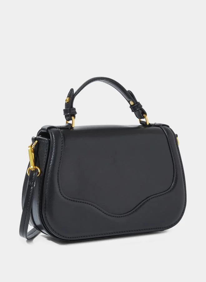ستايلي Black Canvas Strap Crossbody Bag