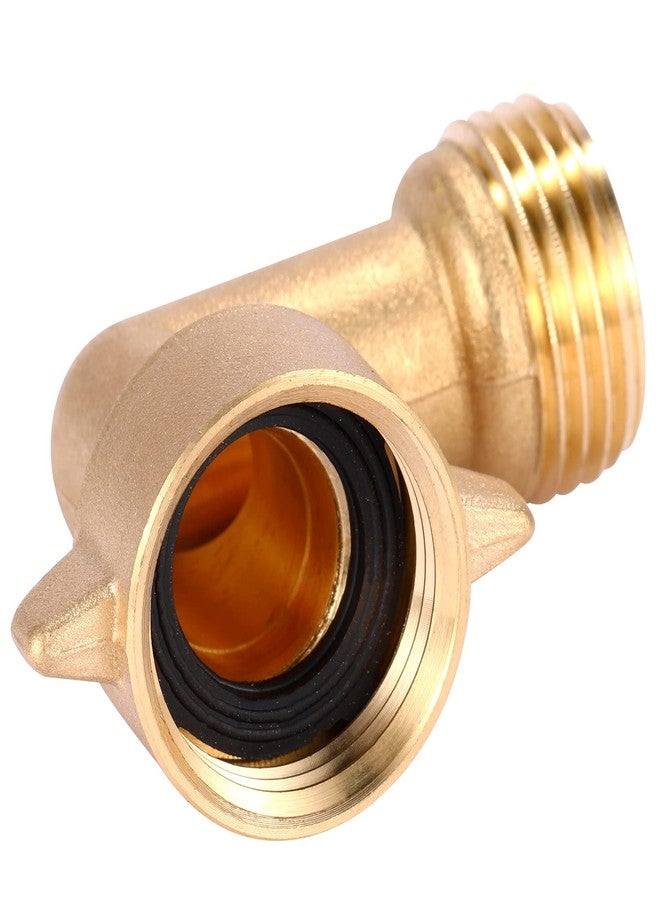Sanpaint 2 Pack Garden Hose Elbow Connector 90 Degree, 3/4" Heavy Duty Brass Adapter with 4 O-Rings, Solid Brass Garden Hose Elbow - Image 4