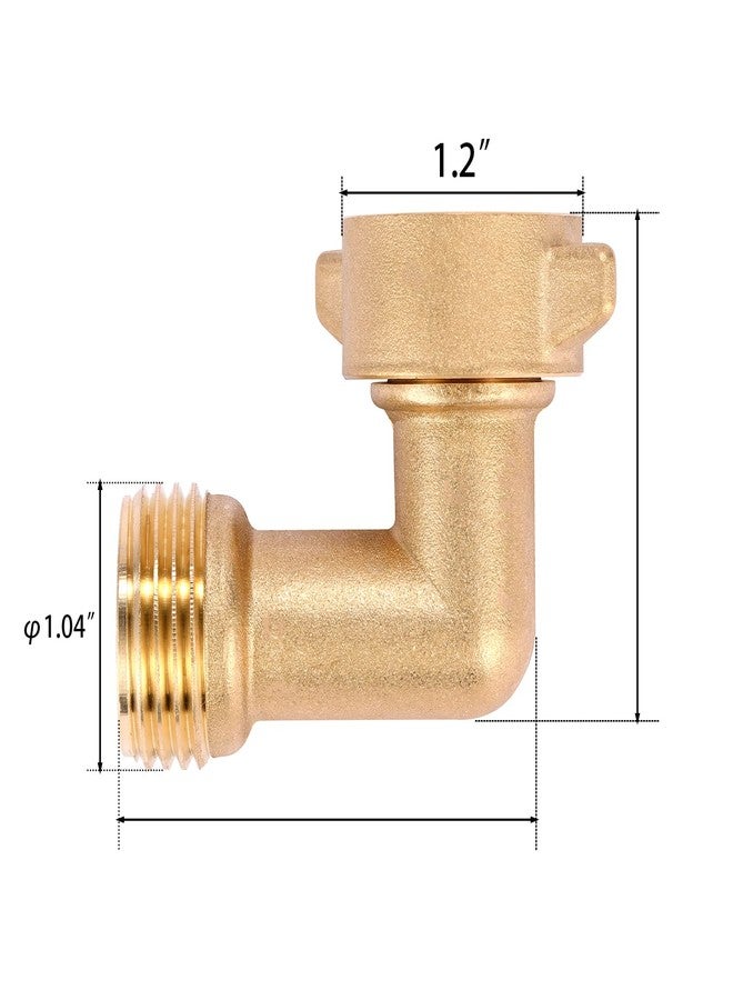 Sanpaint 2 Pack Garden Hose Elbow Connector 90 Degree, 3/4" Heavy Duty Brass Adapter with 4 O-Rings, Solid Brass Garden Hose Elbow - Image 2