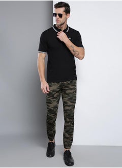 Dennis Lingo Camouflage Printed Straight Fit Cotton Joggers Trousers by Styli  - Image 3