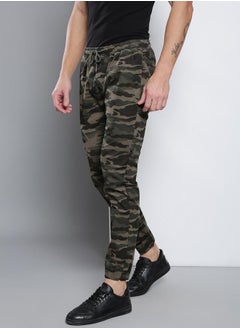 Dennis Lingo Camouflage Printed Straight Fit Cotton Joggers Trousers by Styli  - Image 1