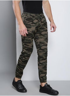 Dennis Lingo Camouflage Printed Straight Fit Cotton Joggers Trousers by Styli  - Image 4