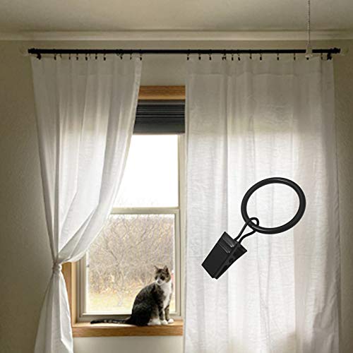 LLPJS 44 Pack Curtain Rings Hooks, Hanger Clips for Hanging Drapery Drapes Bows, 1 inch Interior Diameter, Fits up to 5/8" Rod, Black - Image 5