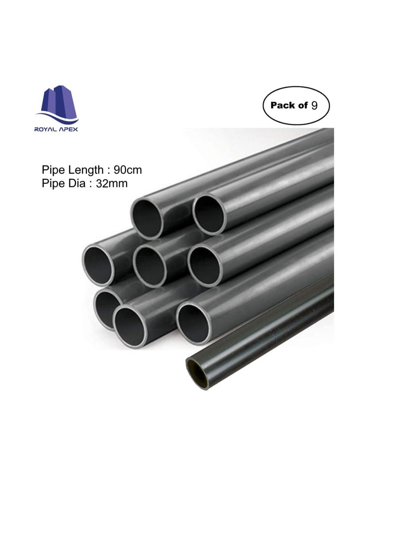 PVC Electrical Conduit Pipe & Fittings for Indoor and Outdoor Electrical Wiring and Cabling (Pack of 9) (90cmx32mm, Pipe) - Image 3