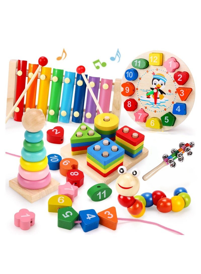 Montessori Toys for 2 Year Old Boys Girls, 6PCS Kids Wooden Toys, Baby 2Toys 2-6 Year Old, Preschool Educational Learning Toy for Kids Ages 2 3 4 5 6+, Birthday Gifts Toddler Learning Toys - Image 1