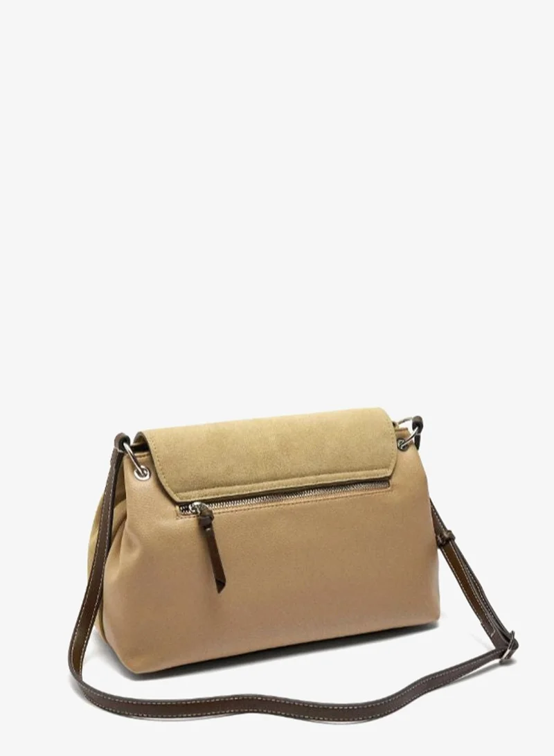 PARFOIS Brown Crossbody bag with leather and flap for Women | Best Price UAE