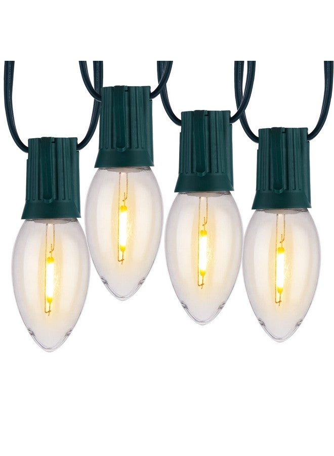 ماين توم أضواء عيد الميلاد LED C9 العتيقة الخارجية باللون الأبيض الدافئ، 50 قدمًا من أضواء C9 لشجرة عيد الميلاد على السطح والحفلات والعطلات والداخلية والخارجية والحديقة والفناء الخلفي والمقهى وديكور عيد الميلاد، سلك أخضر  - Image 1