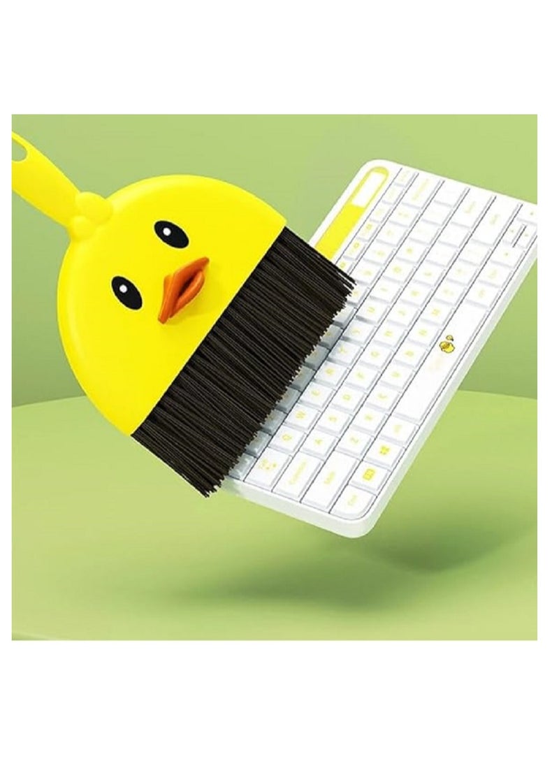 Generic Multipurpose Small Yellow Duck Design Broom and Dustpan Set for Surface Cleaning, 1 Piece Multicolor  - Image 1