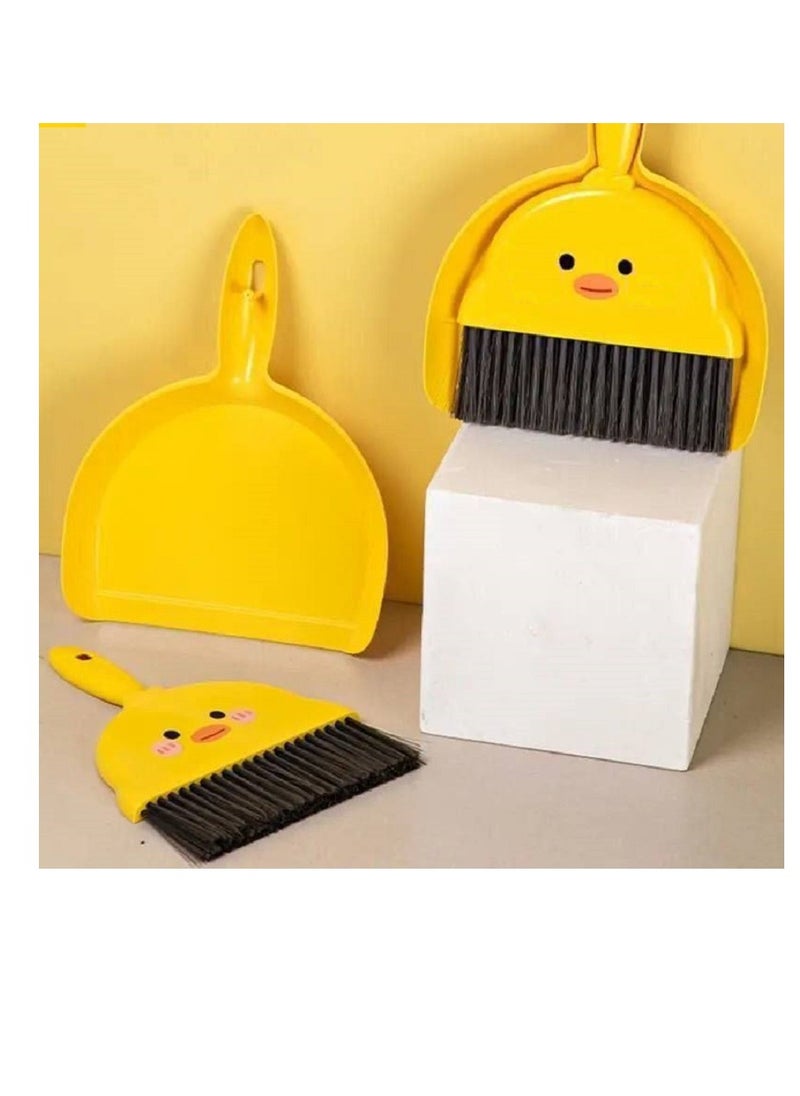 Generic Multipurpose Small Yellow Duck Design Broom and Dustpan Set for Surface Cleaning, 1 Piece Multicolor  - Image 3