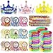 MUOUAKATE 126 PCS Classroom Happy Birthday Kits for Kids Include Adjustable Birthday Crowns Multicolor Silicone Bracelets Pencils Badge Stickers Reward Students School Party Favors Teacher Supplies - Image 2