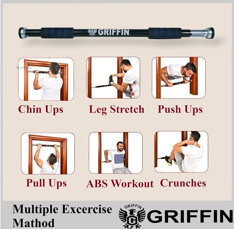 GRIFFIN Adjustable Door Bar for Home and Gym Upper Body Strength Training Abs Workout Muscles Building Adjustable Home Gym Door Bar with Non Slip Foam Grip - Image 5
