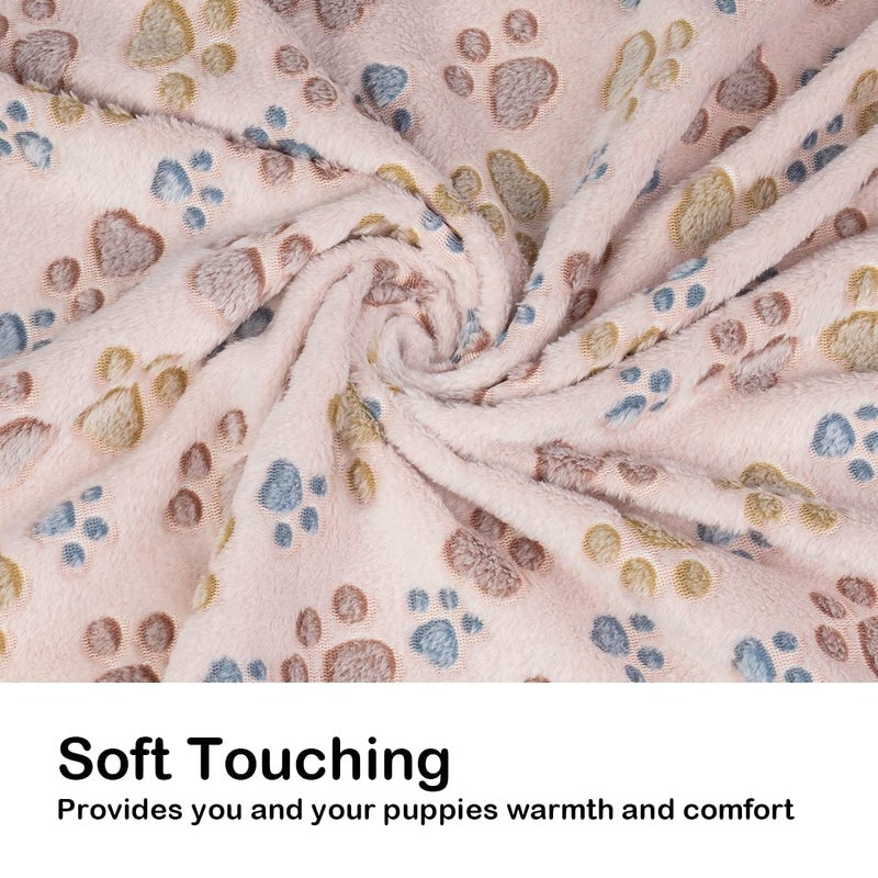 Dono 1 Pack 3 Dog Blankets, Soft Fluffy Fleece Pet Blanket Warm Sleep Mat Paw Print Design Puppy Kitten Throw Blankets Doggy Blanket for Dogs - Image 4