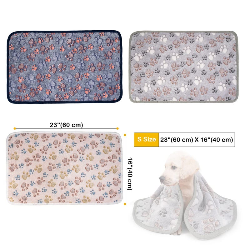 Dono 1 Pack 3 Dog Blankets, Soft Fluffy Fleece Pet Blanket Warm Sleep Mat Paw Print Design Puppy Kitten Throw Blankets Doggy Blanket for Dogs - Image 3