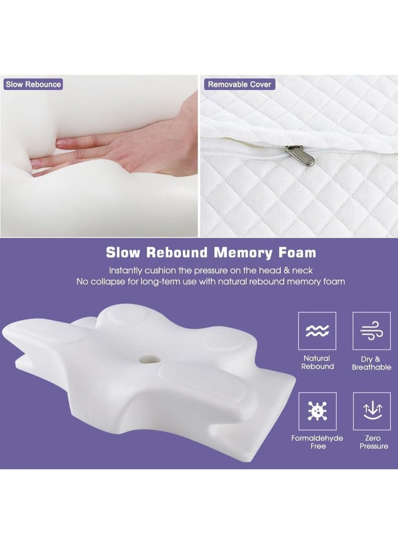 هالامين وسادة عنق الرحم على شكل فراشة، وسادة نوم جانبية مريحة للنوم لتخفيف آلام الكتف والرقبة، إسفنج ميموري ميموري للنوم على الجانب الخلفي والظهر والمعدة مع غطاء قابل للغسل - Image 5