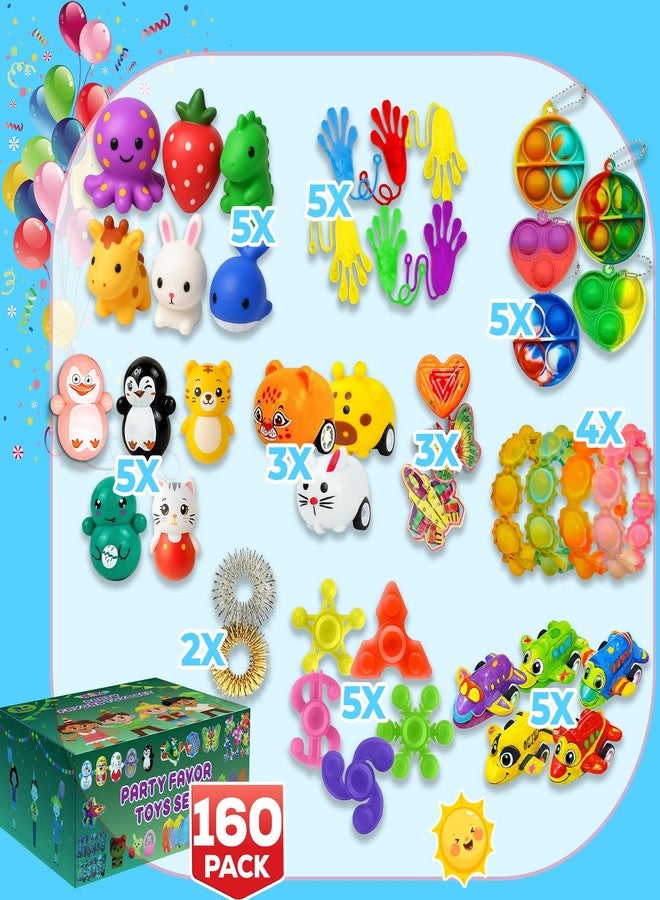 TwCare 160 Pcs Fidget Toys Party Favors Pack, Randomly Selected Pop Sensory Set Gifts Stickers for Kids Adults Boy Girl Stocking Stuffers Autistic Bulk Goodie Bag Filler Treasure Box Classroom Prizes School - Image 2