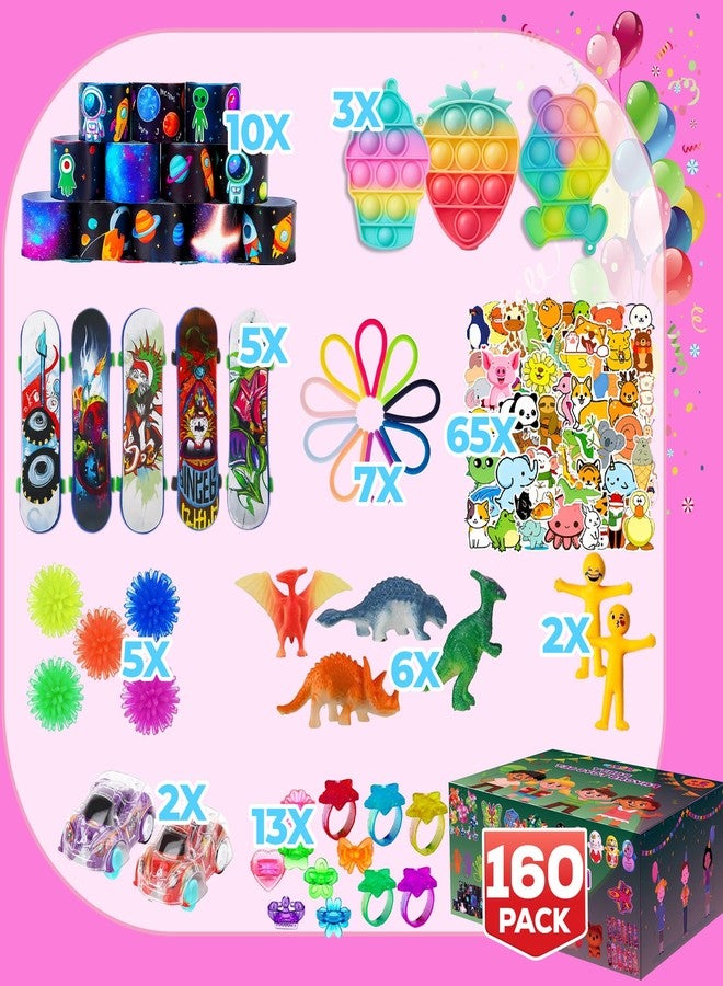 TwCare 160 Pcs Fidget Toys Party Favors Pack, Randomly Selected Pop Sensory Set Gifts Stickers for Kids Adults Boy Girl Stocking Stuffers Autistic Bulk Goodie Bag Filler Treasure Box Classroom Prizes School - Image 3