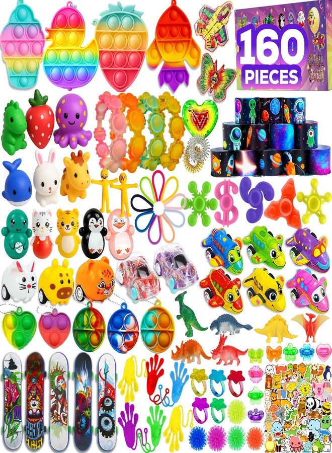 TwCare 160 Pcs Fidget Toys Party Favors Pack, Randomly Selected Pop Sensory Set Gifts Stickers for Kids Adults Boy Girl Stocking Stuffers Autistic Bulk Goodie Bag Filler Treasure Box Classroom Prizes School - Image 1