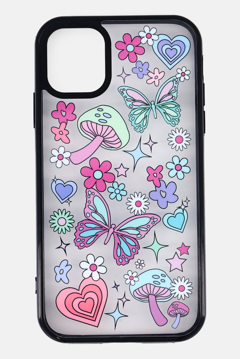 Bershka iPhone 11/XR Hard Phone Case, Transparent/Black Combo - Image 1