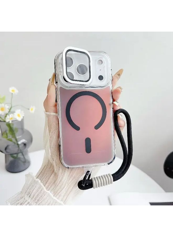غلاف هاتف مغناطيسي برتقالي لـ iPhone 17 Pro، شفاف ومتغير اللون مثل الحرباء، عالي الجودة، فيلم مقاوم للخدوش، يدعم الشحن اللاسلكي - Image 3