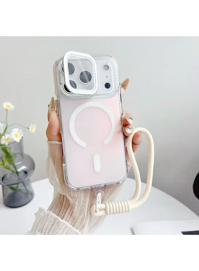غلاف هاتف مغناطيسي برتقالي لـ iPhone 17 Pro، شفاف ومتغير اللون مثل الحرباء، عالي الجودة، فيلم مقاوم للخدوش، يدعم الشحن اللاسلكي - Image 2