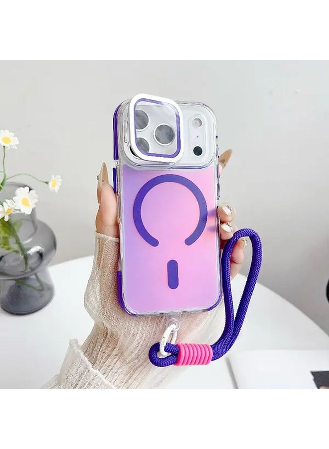 غلاف هاتف مغناطيسي برتقالي لـ iPhone 17 Pro، شفاف ومتغير اللون مثل الحرباء، عالي الجودة، فيلم مقاوم للخدوش، يدعم الشحن اللاسلكي - Image 4
