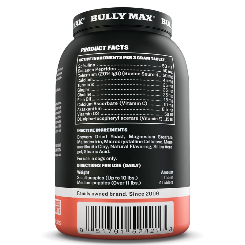Bully Max 2-in-1 Puppy Vitamins - 30 Chewable Tablets for Development and Growth of Puppies - Dog Treats, Vitamin & Supplements for Small Dogs & Large Breed Growing Pups - Can Be Used as Food Topper - Image 5