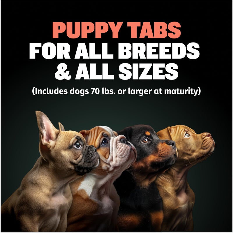 Bully Max 2-in-1 Puppy Vitamins - 30 Chewable Tablets for Development and Growth of Puppies - Dog Treats, Vitamin & Supplements for Small Dogs & Large Breed Growing Pups - Can Be Used as Food Topper - Image 2