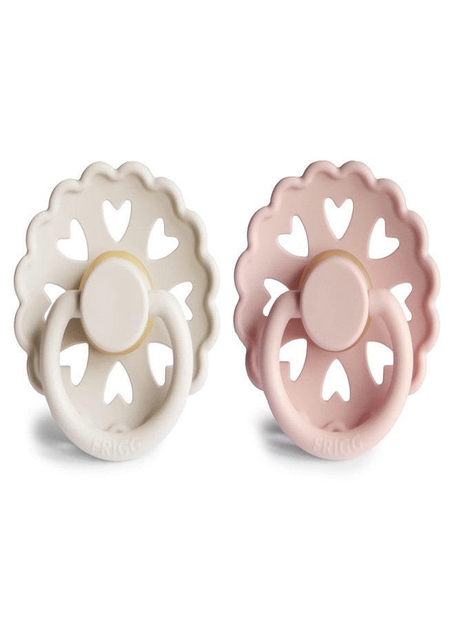 FRIGG Andersen Fairytale Natural Rubber Baby Pacifier | Made in Denmark | BPA-Free (Cream/Blush, 0-6 Months) - Image 2