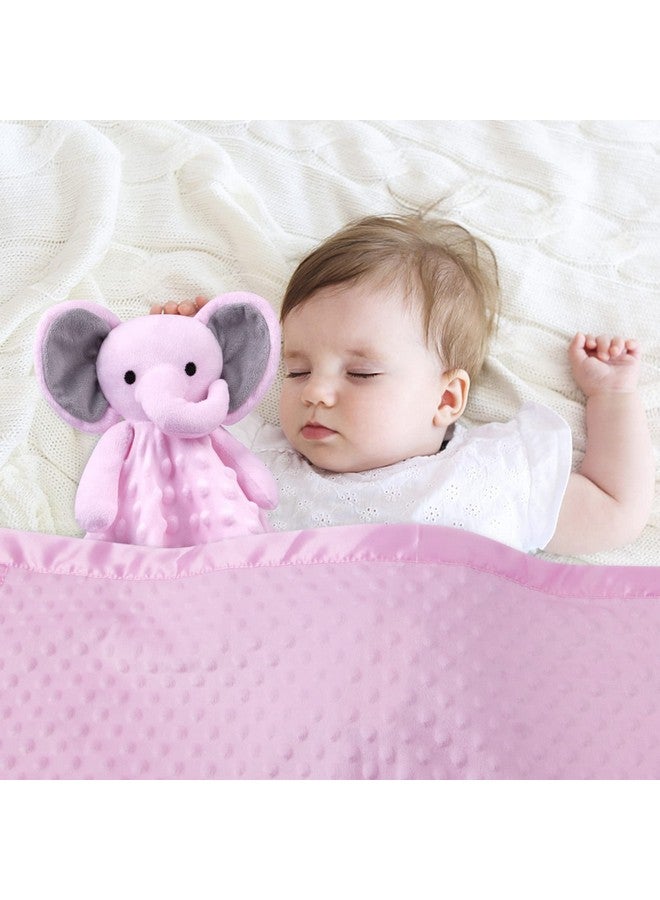 Pro Goleem Baby Blanket with Pink Elephant Security Blanket Newborn Girl Gifts Set - Image 2