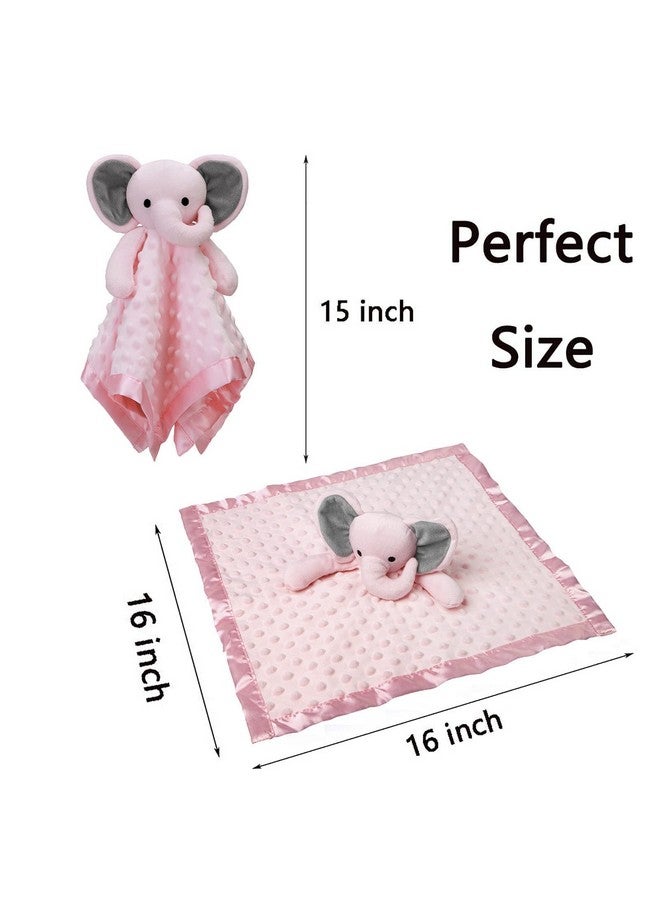 Pro Goleem Baby Blanket with Pink Elephant Security Blanket Newborn Girl Gifts Set - Image 5