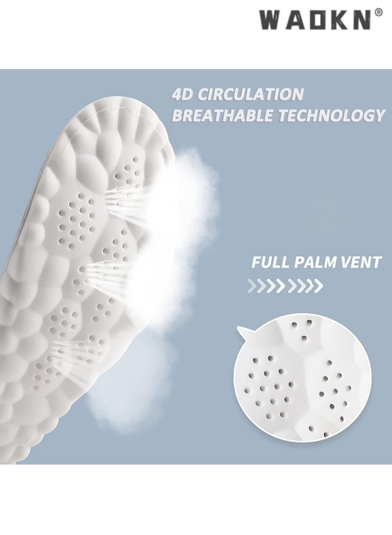 WAOKN 2 Pairs Memory Foam Insoles with Arch Support - Comfortable Shoe Inserts for Women and Men - Breathable and Shock Absorbing - Ideal for Trainers, Sports Shoes, Work Boots , Black  - Image 2