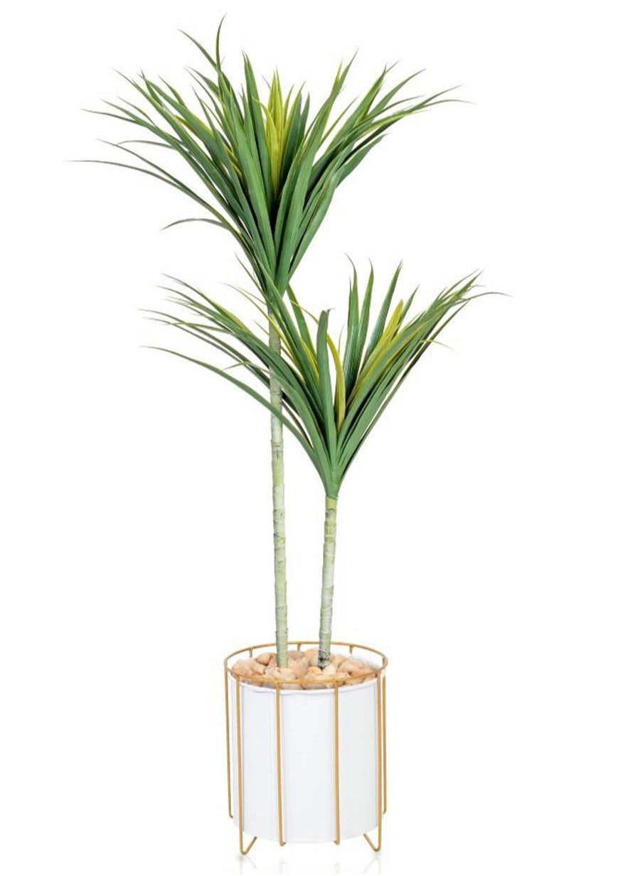 Artificial aloe vera tree with two symmetrical branches, 130 cm high 