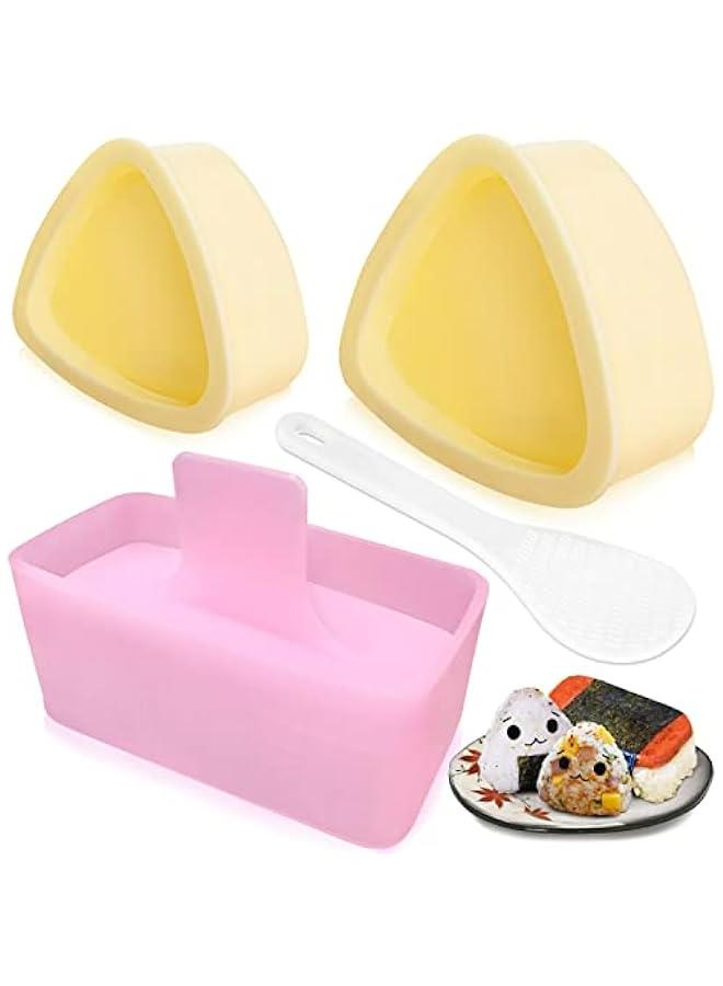 سيسلي قوالب الأرز الموسوبي ومكبس الأرز وقوالب كرات الأرز المثلثة وقوالب السوشي لغذاء الأطفال بينتو، منزل للتركيب الذاتي. - Image 1