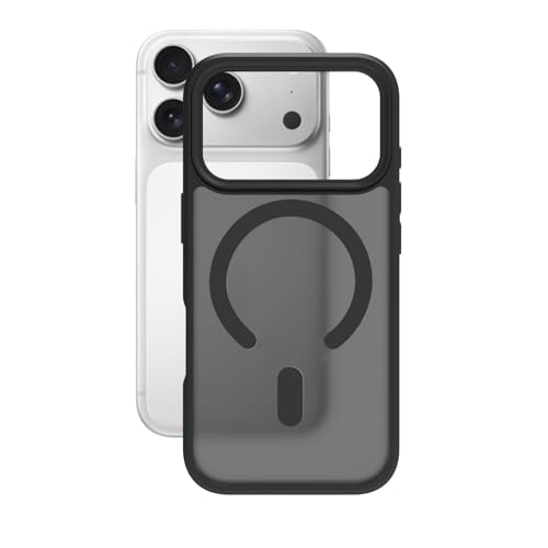 RIGGEAR Shockproof Sleek Hybrid Armor Magnetic Back Cover Case Compatible with MagSafe Accessories for iPhone 17 Pro (Smoke Black Matte PC + Black TPU Bumper) - Image 5