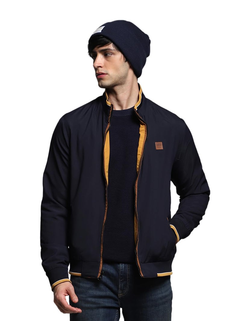 Jack & Jones Men's Regular Fit Navy Blue Jacket - Image 2