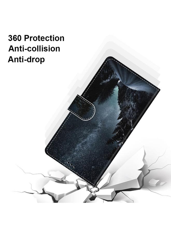 اس-توب جراب لهاتف Samsung Galaxy S21 FE، جراب جلدي من البولي يوريثان قابل للطي أفقيًا برسومات متقاطعة ملونة مع حامل وفتحات للبطاقات ومحفظة وحبل تعليق - Image 5