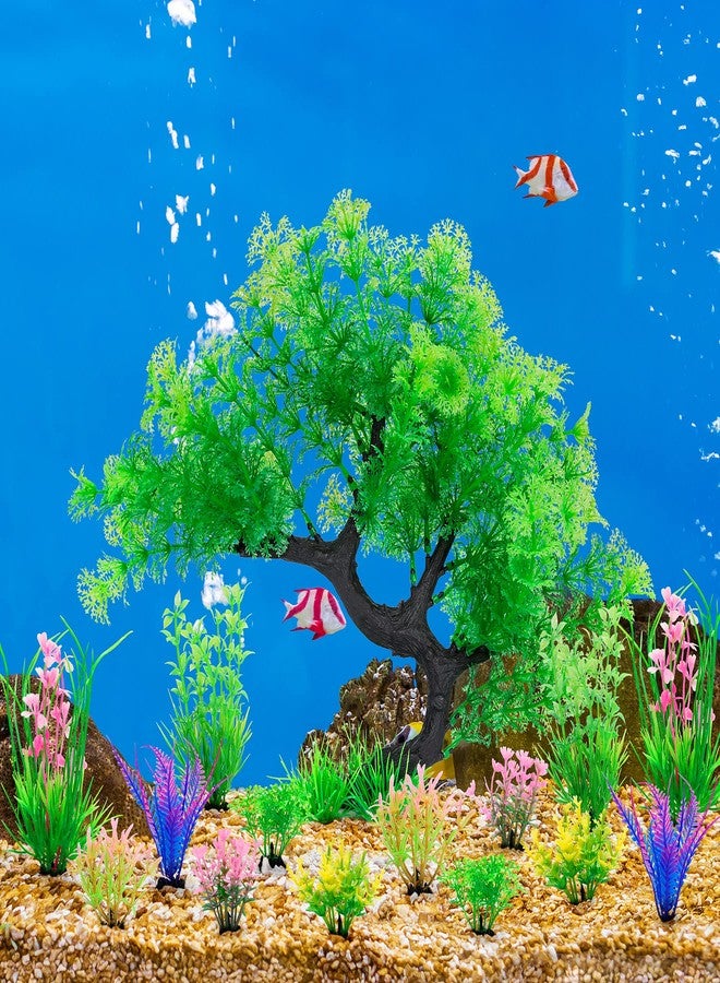 MyLifeUNIT Keyoung Fish Tank Decorations, Pack of 15 Artificial Aquarium Plants Tree Set for Fish Tank Decor (Green Set) - Image 4