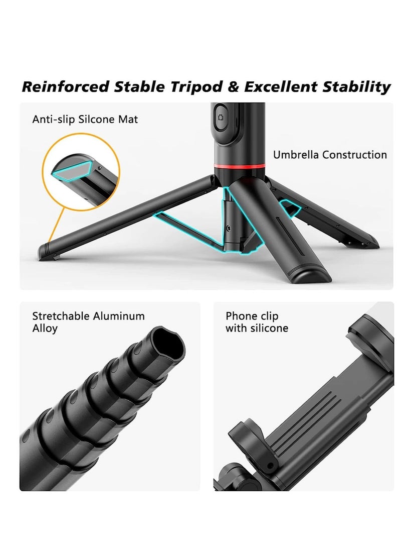ELTRAZONE Selfie Stick Tripod With Fill Light，Extendable Bluetooth Selfie Stick With Wireless Remote,Compatible With Most Android & IPhone IOS Device (C) - Image 3