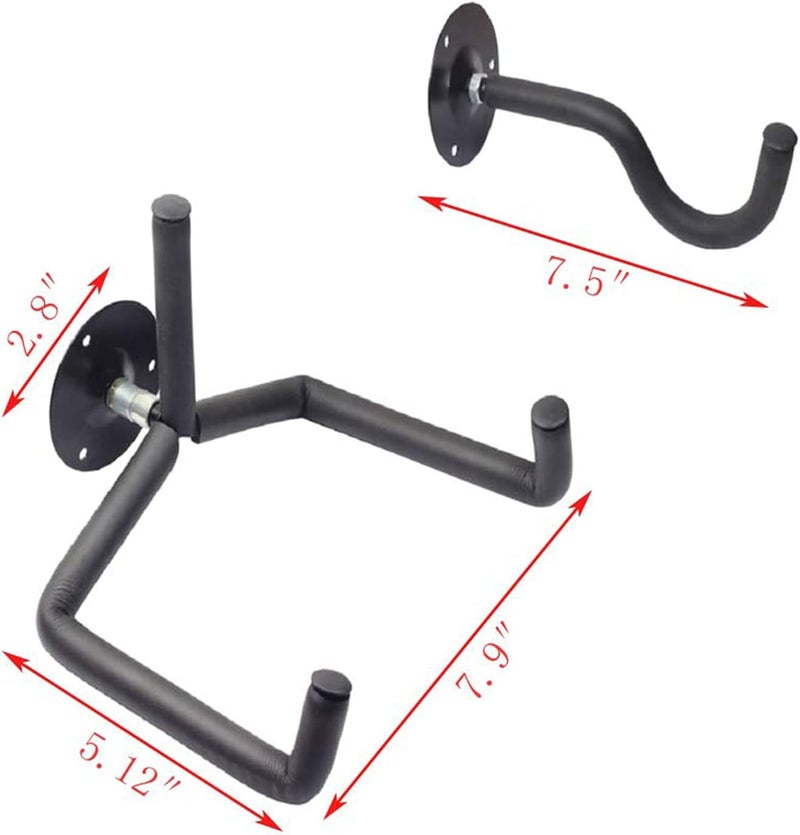 Orgrimmar Guitar Wall Mount Acoustic/Electric/Classical Guitar, Ukulele, Banjo and Mandolin Wall Hanger Slat Wall Horizontal Guitar Holder Bass Stand Rack Hook (Set of 2) - Image 5