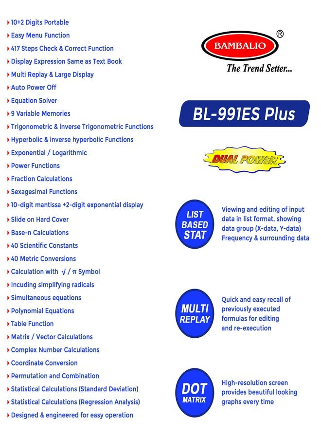 Bambalio BL-991ES Plus Scientific Calculator - Image 2