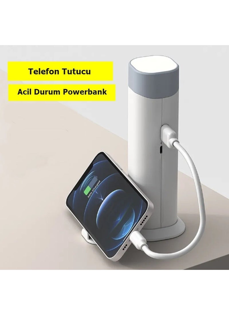 Gaman Rechargeable White LED Work Lamp Reading Light Gradual Flashlight Adjustable Brightness and Telethon Holder Table Lamp  - Image 3